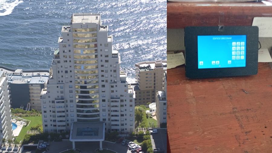 Citofonía inalámbrica en pantalla táctil para 77 departamentos en edificio Grecomar - Reñaca