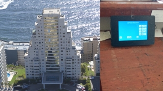 Citofon&iacute;a inal&aacute;mbrica en pantalla t&aacute;ctil para 77 departamentos en edificio Grecomar - Re&ntilde;aca